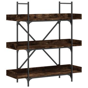 vidaXL Bibliotecă 3 niveluri, stejar fumuriu, 100x33x108,5 cm, lemn