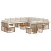 vidaXL Set de canapele de exterior 14 pcs Alb Natural și Crem