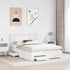 vidaXL Cadru de pat cu headboard Alb 140 x 200 cm Lemn compozit