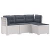 vidaXL Sofa de Grădină 4-Locuri cu Perne Aspect Ratan PP Alb