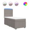 vidaXL Pat box spring cu saltea, gri taupe, 90x200 cm, textil