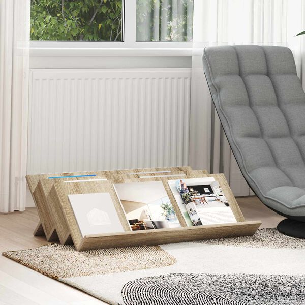 vidaXL Raft pentru reviste cu raft Stejar Sonoma 90 x 53 x 28,5 cm