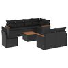 vidaXL Set mobilier de grădină cu perne, 9 piese, negru, poliratan