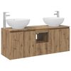 vidaXL Set dulap baie 3 buc. Stejar Artizanal 129 x 44,5 x 80 cm