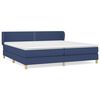 vidaXL Pat box spring cu saltea, albastru, 200x200 cm, textil