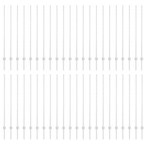 vidaXL St&acirc;lp de gard. 44 pcs Argintiu 180 cm Oțel