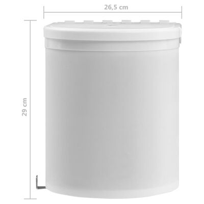 vidaXL Coș de gunoi încorporat de bucătărie, 12 L, plastic