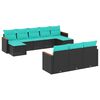 vidaXL Set canapele de grădină cu 10 piese și perne, poliratan negru