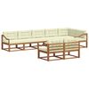 vidaXL Set de canapele de exterior cu pernă 8 pcs Natural și Crem