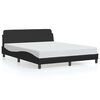 vidaXL Cadru de pat, Dover, negru, 152x203 cm, piele ecologică