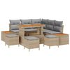 vidaXL Set de canapele pentru grădină 9 pcs Beige și gri deschis