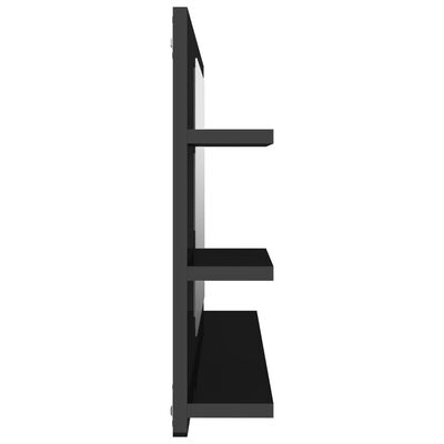 vidaXL Oglindă de baie, negru extralucios , 90x10,5x45 cm, PAL