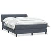 vidaXL Pat box spring cu saltea, gri &icirc;nchis, 160x210 cm, catifea