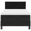 vidaXL Pat cu arcuri cu saltea cu headboard Negru 90 x 190 cm Catifea