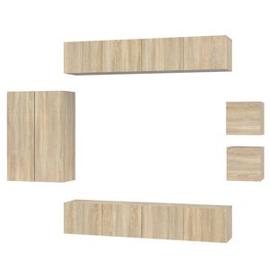 vidaXL Set dulap TV, 8 piese, stejar sonoma, lemn prelucrat