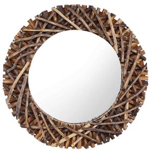 vidaXL Oglindă de perete, 60 cm, tec, rotund