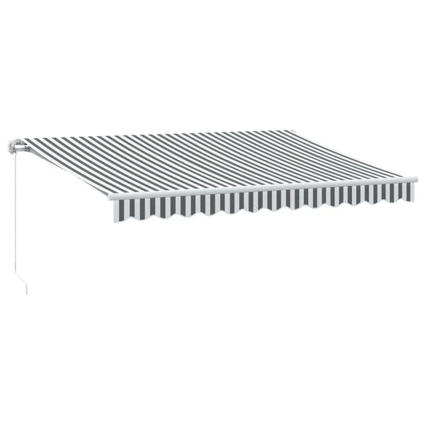 vidaXL Copertină retractabilă manual cu LED, antracit/alb, 350x250 cm