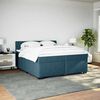 vidaXL Pat box spring cu saltea, albastru, 200x200 cm, catifea