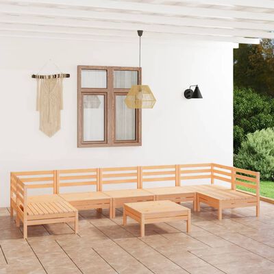 vidaXL Set mobilier de grădină din 8 piese, lemn masiv de pin