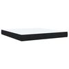 vidaXL Pat box spring cu saltea, negru, 180x200 cm, catifea