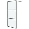 vidaXL Perete cabină duș walk-in negru 90x195 cm sticlă ESG mată