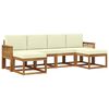 vidaXL Set de canapele de exterior 6 buc. Natural și Crem Poliester