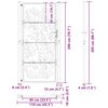 vidaXL Poartă de grădină neagră 100x200 cm, model ondulat din oțel