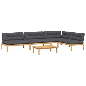 vidaXL Set canapele de grădină cu perne din paleți 5 piese lemn acacia