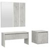 vidaXL Set de mobilier pentru hol, gri beton, lemn prelucrat