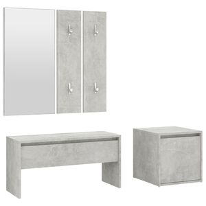 vidaXL Set de mobilier pentru hol, gri beton, lemn prelucrat