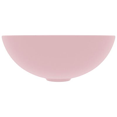 vidaXL Chiuvetă de baie, roz mat, ceramică, rotund