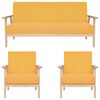 vidaXL Set de canapele, 3 piese, galben, material textil
