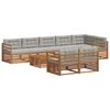 vidaXL Set de canapele de exterior 9 pcs Gri natural și deschis