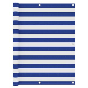 vidaXL Paravan de balcon, alb/albastru, 120 x 500 cm, țesătură oxford