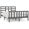 vidaXL Cadru de pat King Size, gri, 150x200 cm, lemn masiv