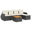 vidaXL Set mobilier de grădină cu perne, 6 piese, negru, poliratan