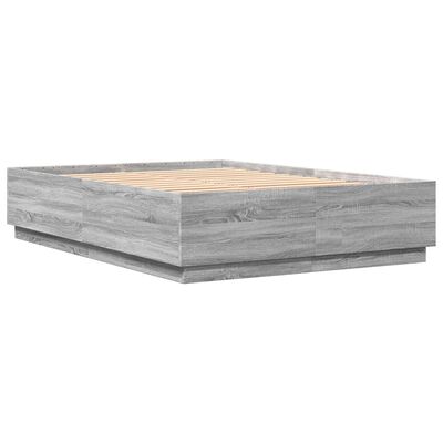 vidaXL Cadru de pat, gri sonoma, 150x200 cm, lemn prelucrat