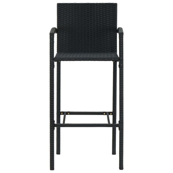 vidaXL Set mobilier bar de grădină, 3 piese, negru