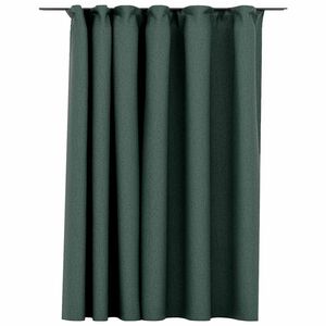 vidaXL Draperie opacă, aspect de in, verde, 290 x 245 cm, cu c&acirc;rlige