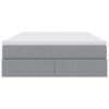 vidaXL Pat cu saltea și spațiu de depozitare Gri deschis 140 x 190 cm