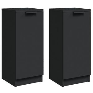 vidaXL Servante, 2 buc., negru, 30x30x70 cm, lemn prelucrat
