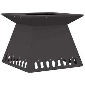 vidaXL Bol de foc Negru 48 x 48 x 40 cm Oțel rezistent la intemperii