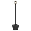 vidaXL St&acirc;lp cu lampă solară și ghiveci Negru 32 x 32 x 158 cm