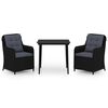 vidaXL Set de mobilier pentru grădină, 3 piese, negru
