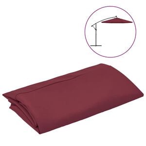 vidaXL P&acirc;nză de schimb umbrelă de soare consolă, roșu bordo, 300 cm