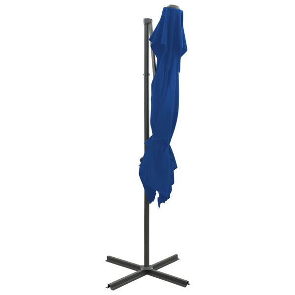 vidaXL Umbrelă în consolă cu înveliș dublu, albastru azuriu 250x250 cm