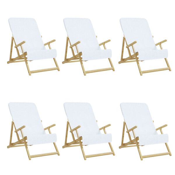 vidaXL Prosoape de plajă, 6 buc., alb, 60x135 cm, textil 400 GSM