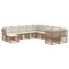 vidaXL Set de canapele de exterior 11 buc. Alb Natural și Crem