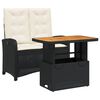 vidaXL Set mobilier de grădină cu perne, 2 piese, negru, poliratan