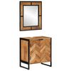 vidaXL Set mobilier de baie, 2 piese, fier și lemn masiv de acacia